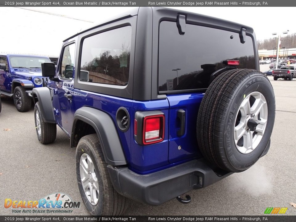 2019 Jeep Wrangler Sport 4x4 Ocean Blue Metallic / Black/Heritage Tan Photo #3