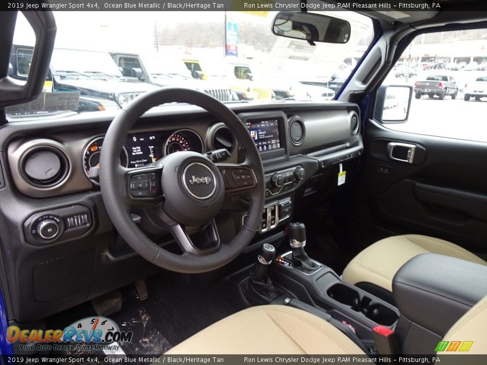 Black/Heritage Tan Interior - 2019 Jeep Wrangler Sport 4x4 Photo #12