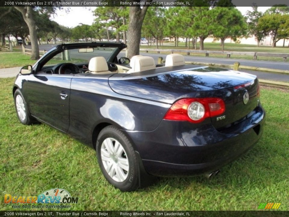 2008 Volkswagen Eos 2.0T Thunder Blue / Cornsilk Beige Photo #13