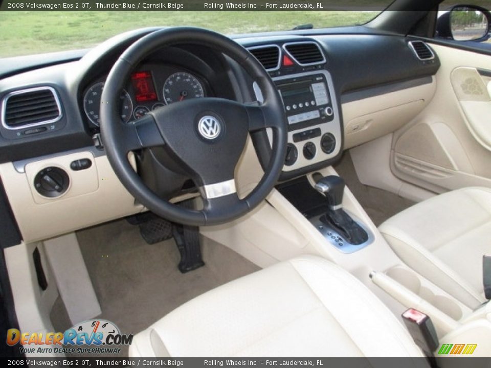 2008 Volkswagen Eos 2.0T Thunder Blue / Cornsilk Beige Photo #23