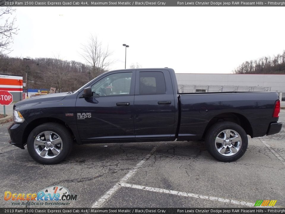 2019 Ram 1500 Classic Express Quad Cab 4x4 Maximum Steel Metallic / Black/Diesel Gray Photo #2