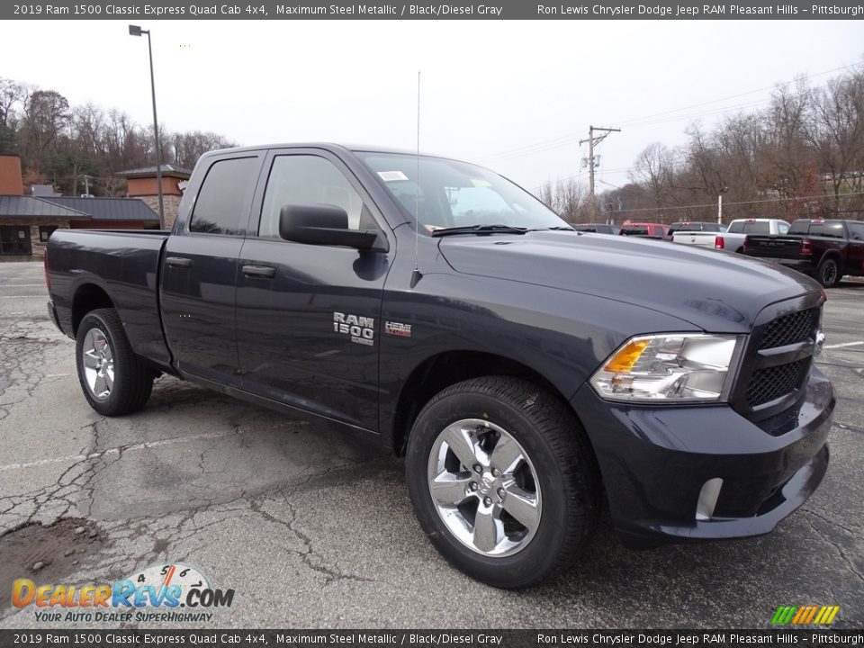 2019 Ram 1500 Classic Express Quad Cab 4x4 Maximum Steel Metallic / Black/Diesel Gray Photo #7
