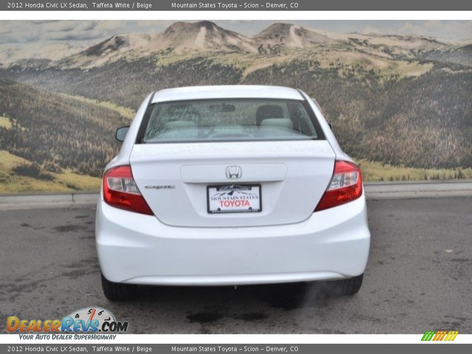 2012 Honda Civic LX Sedan Taffeta White / Beige Photo #9