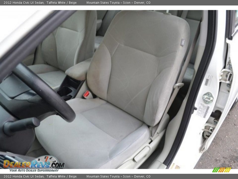 2012 Honda Civic LX Sedan Taffeta White / Beige Photo #12
