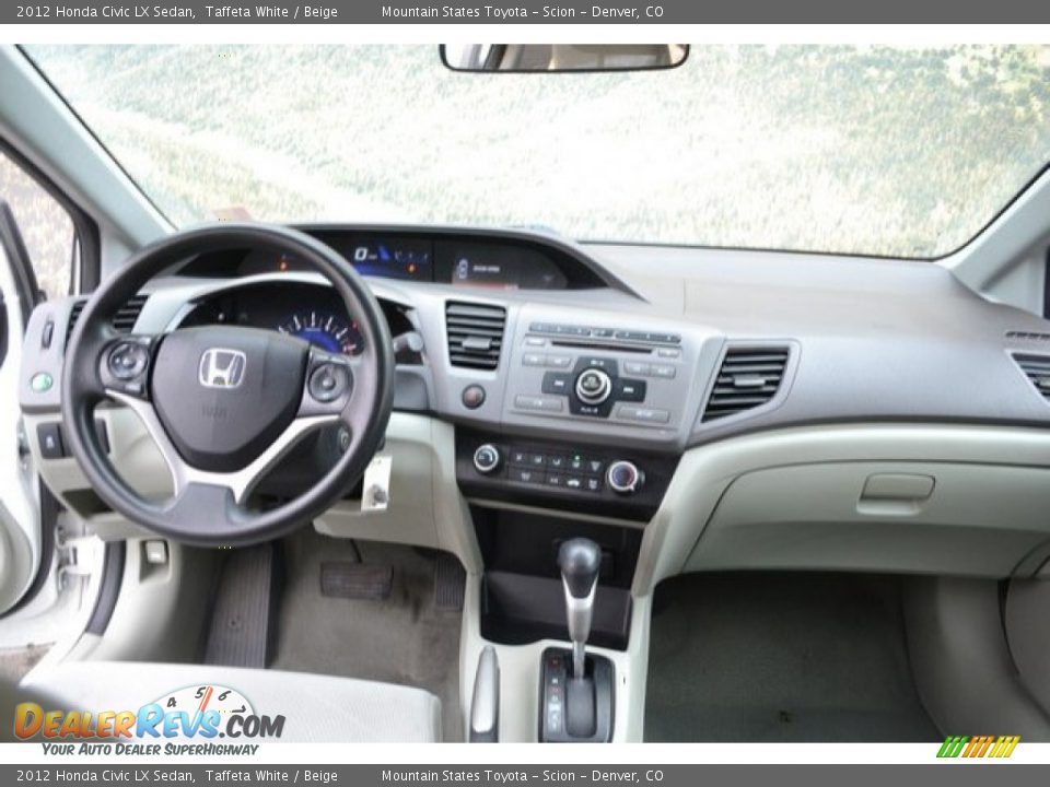 2012 Honda Civic LX Sedan Taffeta White / Beige Photo #13