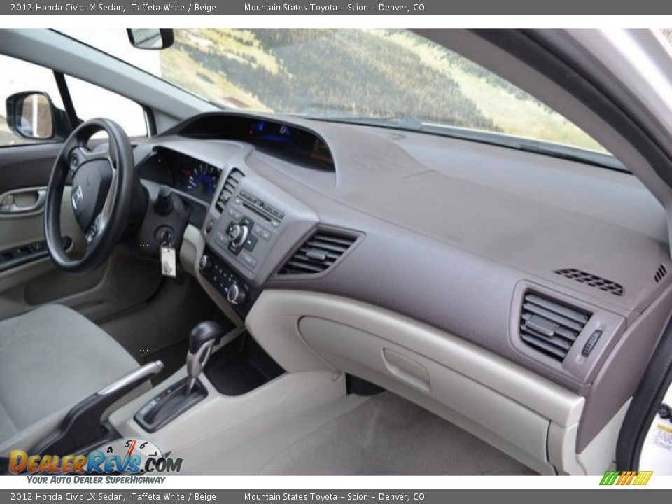 2012 Honda Civic LX Sedan Taffeta White / Beige Photo #16