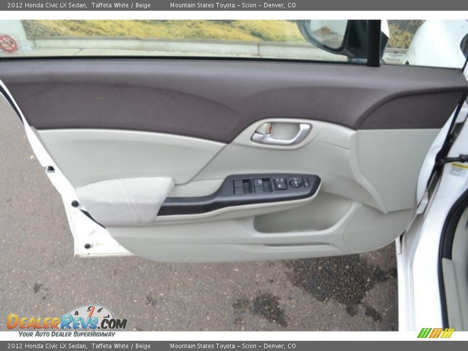 2012 Honda Civic LX Sedan Taffeta White / Beige Photo #24