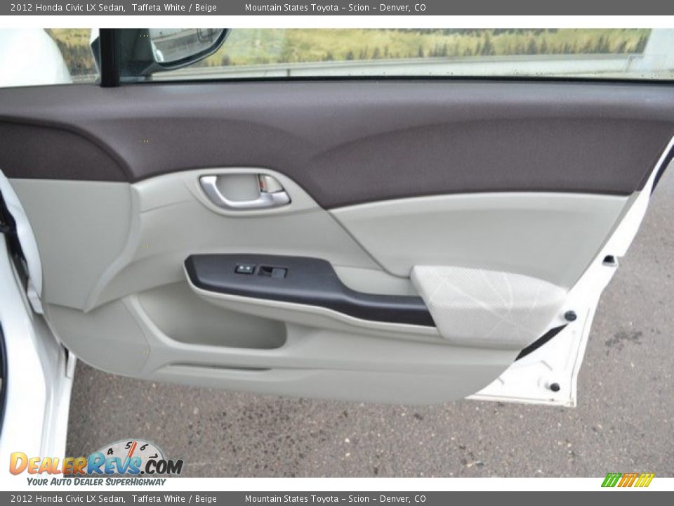 2012 Honda Civic LX Sedan Taffeta White / Beige Photo #25