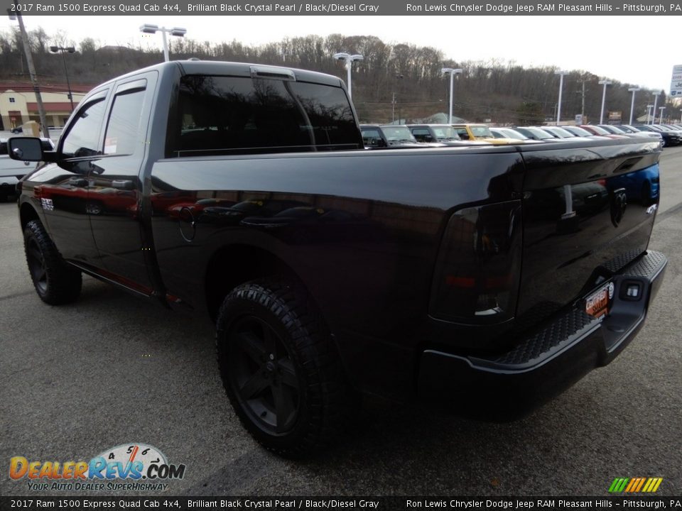 2017 Ram 1500 Express Quad Cab 4x4 Brilliant Black Crystal Pearl / Black/Diesel Gray Photo #3