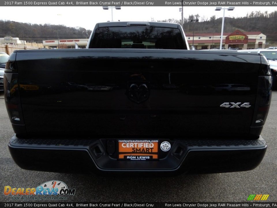 2017 Ram 1500 Express Quad Cab 4x4 Brilliant Black Crystal Pearl / Black/Diesel Gray Photo #4