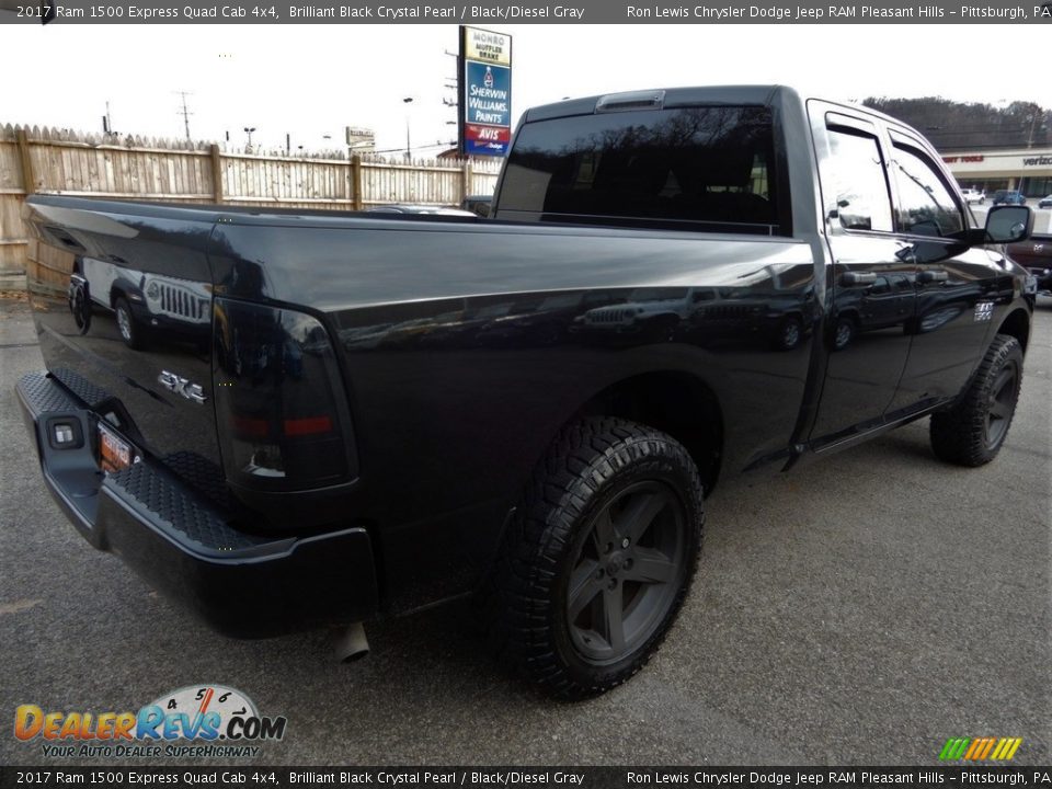 2017 Ram 1500 Express Quad Cab 4x4 Brilliant Black Crystal Pearl / Black/Diesel Gray Photo #5