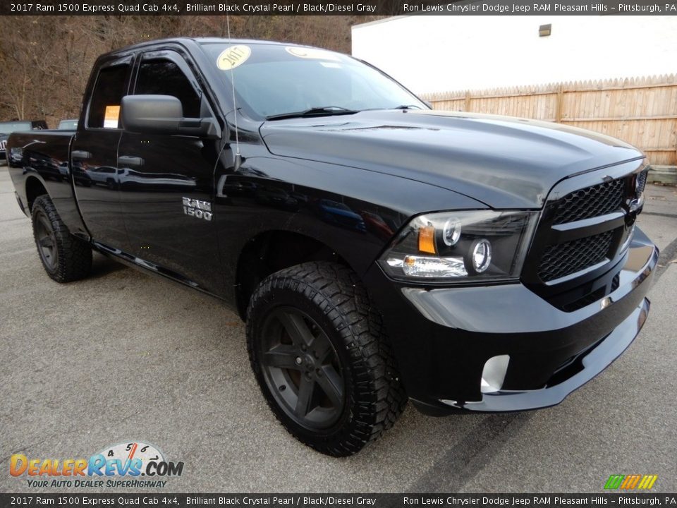 2017 Ram 1500 Express Quad Cab 4x4 Brilliant Black Crystal Pearl / Black/Diesel Gray Photo #7