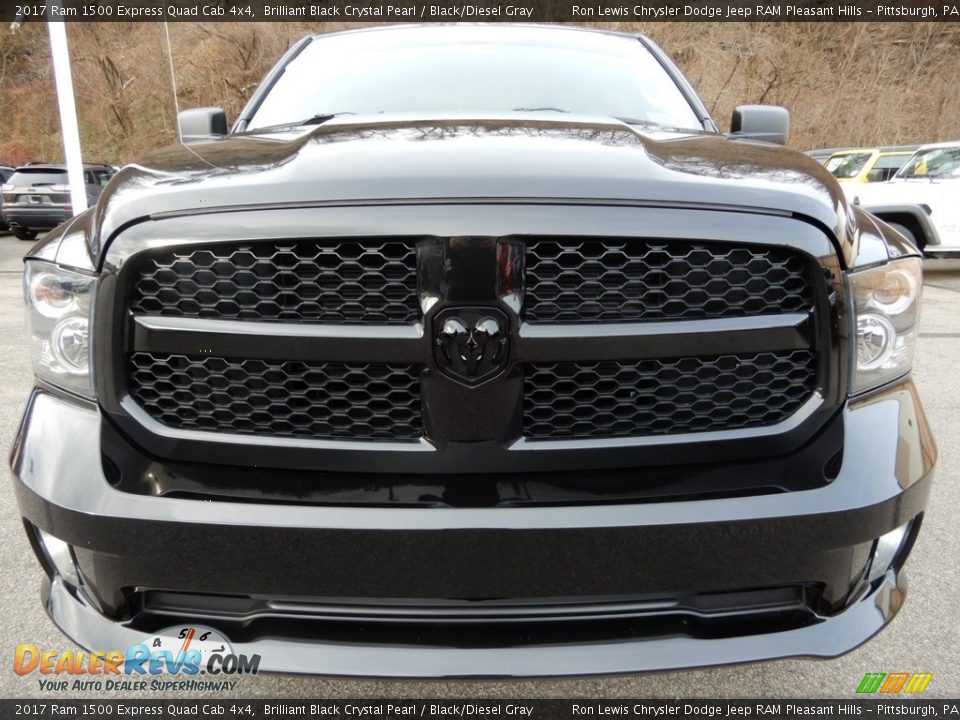 2017 Ram 1500 Express Quad Cab 4x4 Brilliant Black Crystal Pearl / Black/Diesel Gray Photo #8