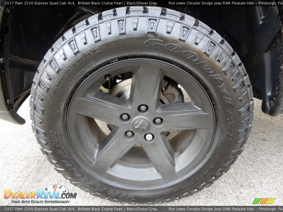 2017 Ram 1500 Express Quad Cab 4x4 Brilliant Black Crystal Pearl / Black/Diesel Gray Photo #9