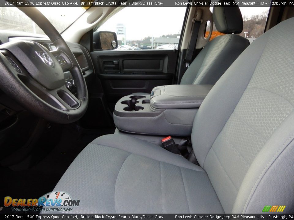 2017 Ram 1500 Express Quad Cab 4x4 Brilliant Black Crystal Pearl / Black/Diesel Gray Photo #10