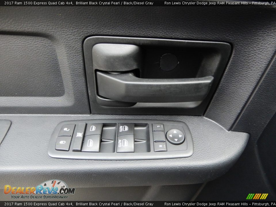 2017 Ram 1500 Express Quad Cab 4x4 Brilliant Black Crystal Pearl / Black/Diesel Gray Photo #14