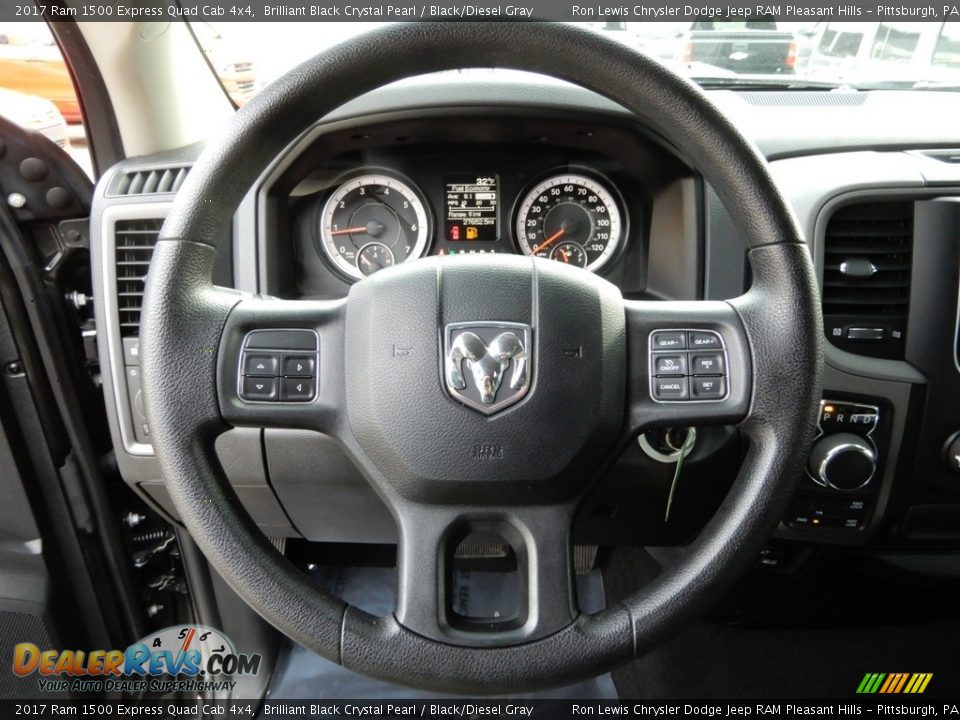 2017 Ram 1500 Express Quad Cab 4x4 Brilliant Black Crystal Pearl / Black/Diesel Gray Photo #17