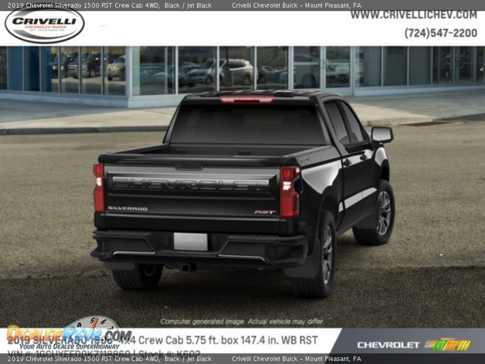 2019 Chevrolet Silverado 1500 RST Crew Cab 4WD Black / Jet Black Photo #3