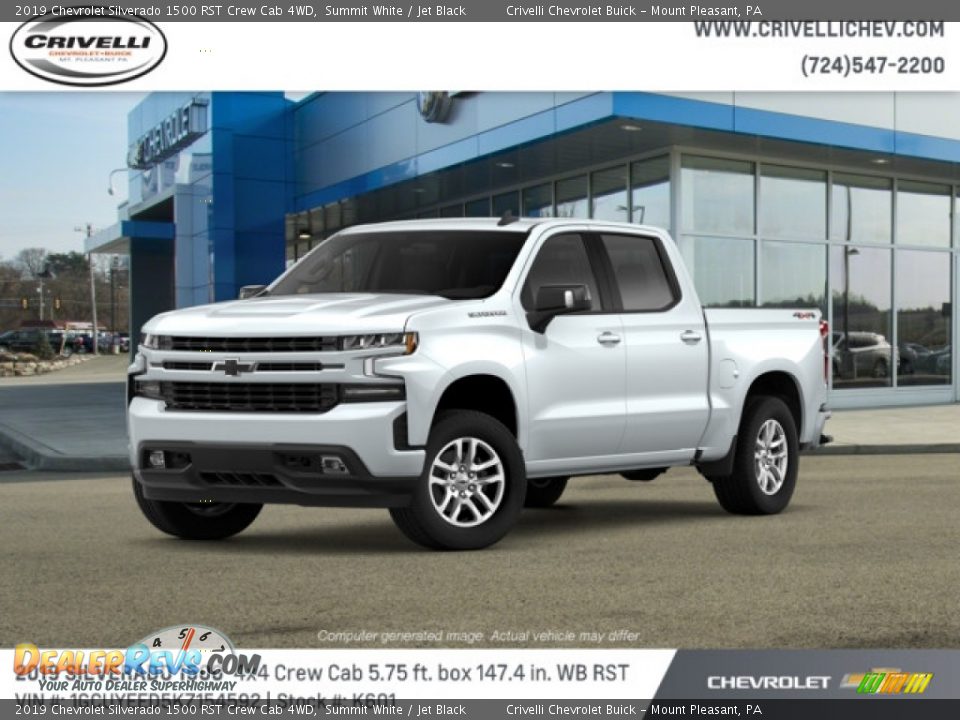 2019 Chevrolet Silverado 1500 RST Crew Cab 4WD Summit White / Jet Black Photo #1