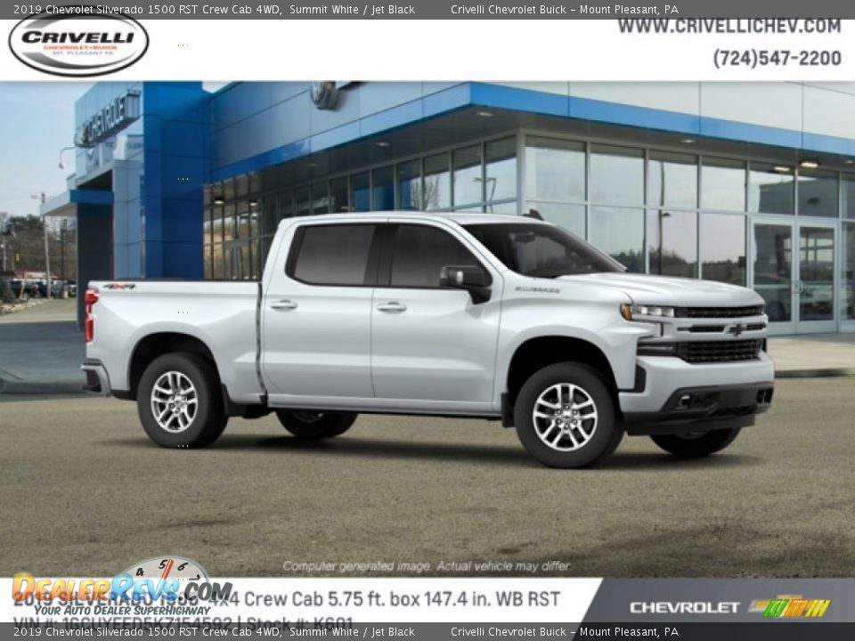 2019 Chevrolet Silverado 1500 RST Crew Cab 4WD Summit White / Jet Black Photo #4
