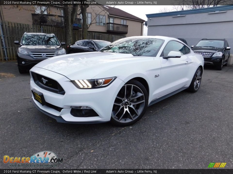 2016 Ford Mustang GT Premium Coupe Oxford White / Red Line Photo #1