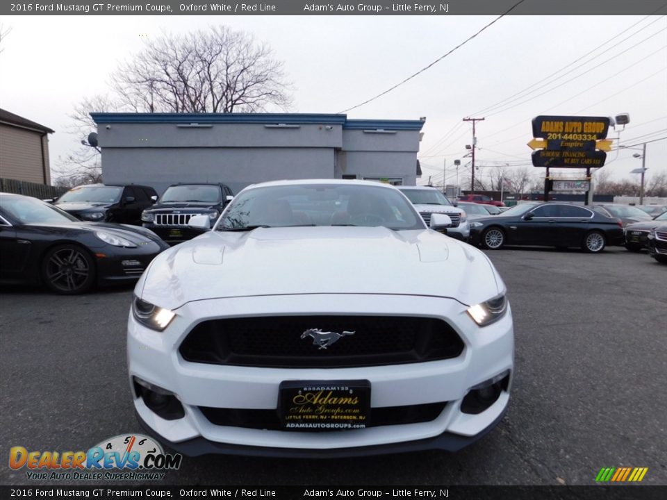 2016 Ford Mustang GT Premium Coupe Oxford White / Red Line Photo #2
