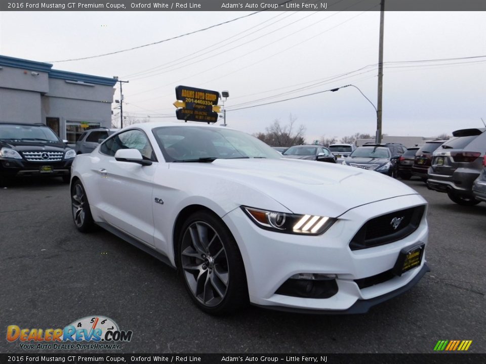 2016 Ford Mustang GT Premium Coupe Oxford White / Red Line Photo #4