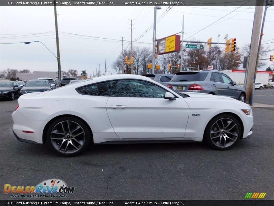 2016 Ford Mustang GT Premium Coupe Oxford White / Red Line Photo #5