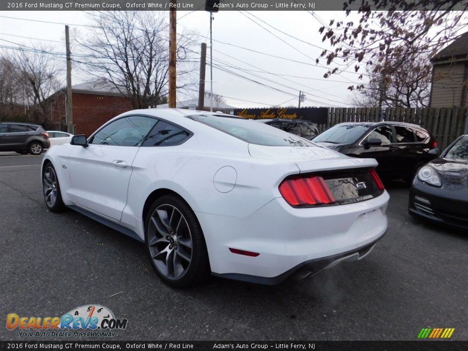 2016 Ford Mustang GT Premium Coupe Oxford White / Red Line Photo #7