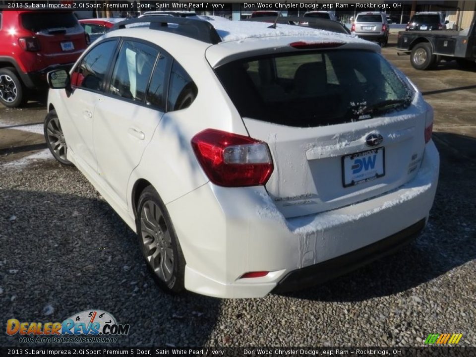 2013 Subaru Impreza 2.0i Sport Premium 5 Door Satin White Pearl / Ivory Photo #10