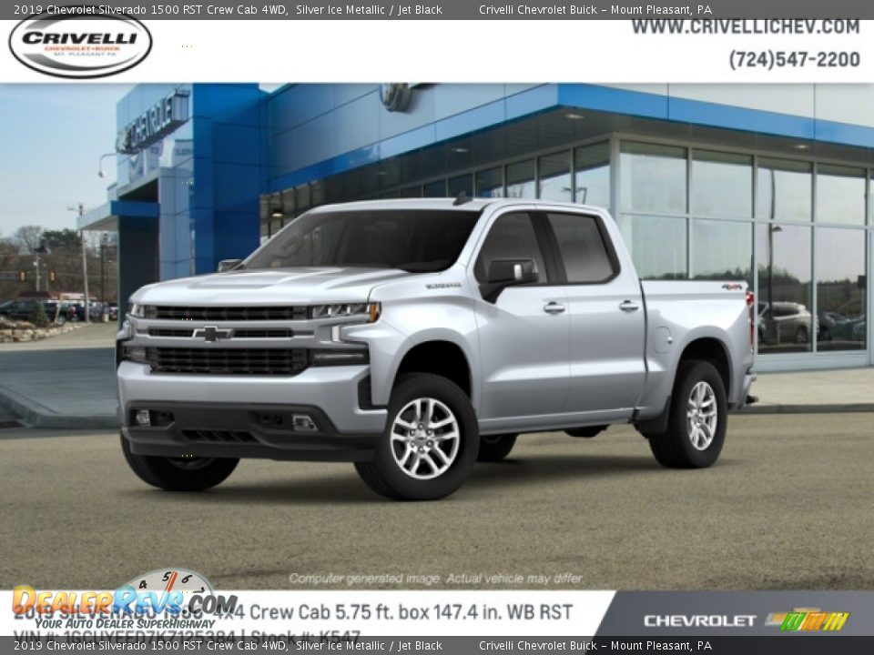 2019 Chevrolet Silverado 1500 RST Crew Cab 4WD Silver Ice Metallic / Jet Black Photo #1