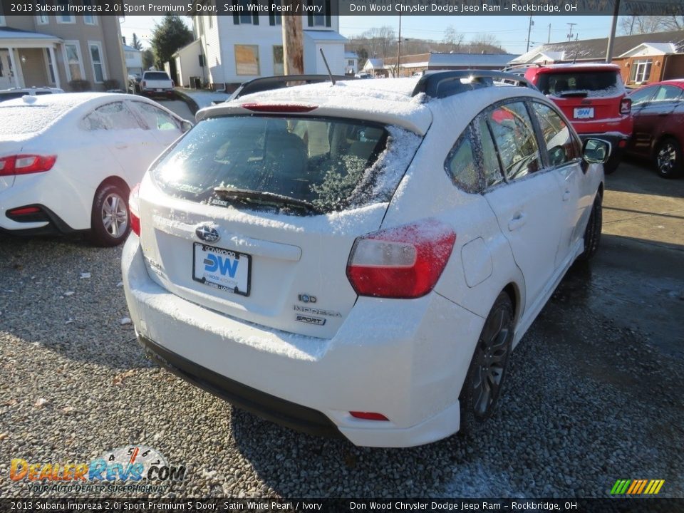 2013 Subaru Impreza 2.0i Sport Premium 5 Door Satin White Pearl / Ivory Photo #15