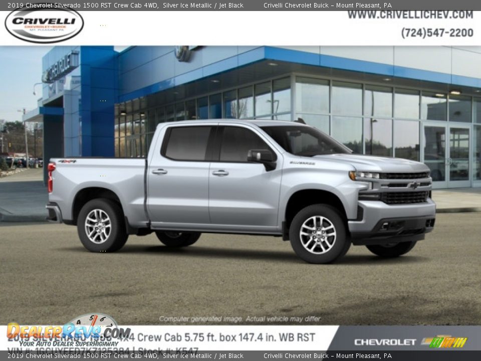 2019 Chevrolet Silverado 1500 RST Crew Cab 4WD Silver Ice Metallic / Jet Black Photo #4