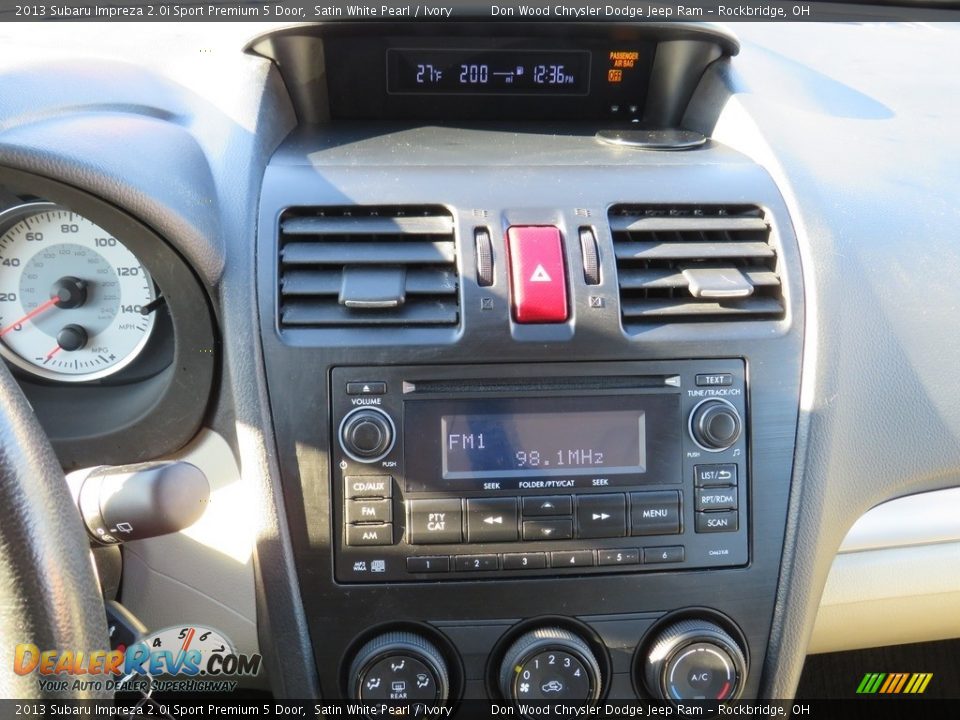 2013 Subaru Impreza 2.0i Sport Premium 5 Door Satin White Pearl / Ivory Photo #23