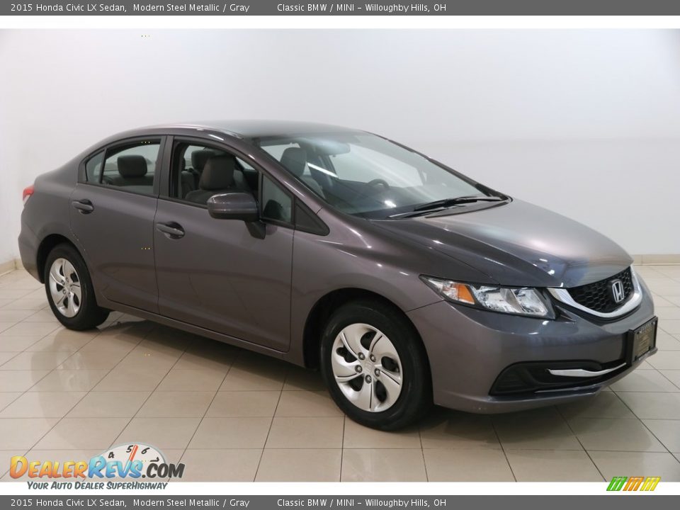 2015 Honda Civic LX Sedan Modern Steel Metallic / Gray Photo #1