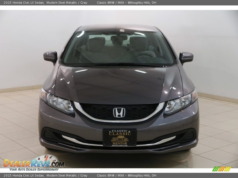 2015 Honda Civic LX Sedan Modern Steel Metallic / Gray Photo #2