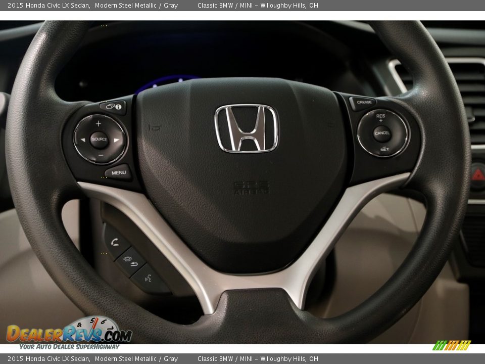 2015 Honda Civic LX Sedan Modern Steel Metallic / Gray Photo #8