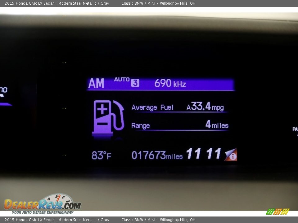 2015 Honda Civic LX Sedan Modern Steel Metallic / Gray Photo #11