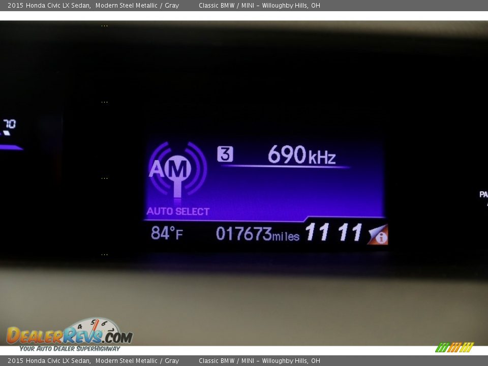 2015 Honda Civic LX Sedan Modern Steel Metallic / Gray Photo #12