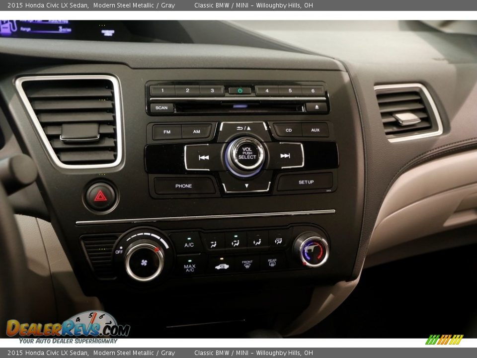 2015 Honda Civic LX Sedan Modern Steel Metallic / Gray Photo #13