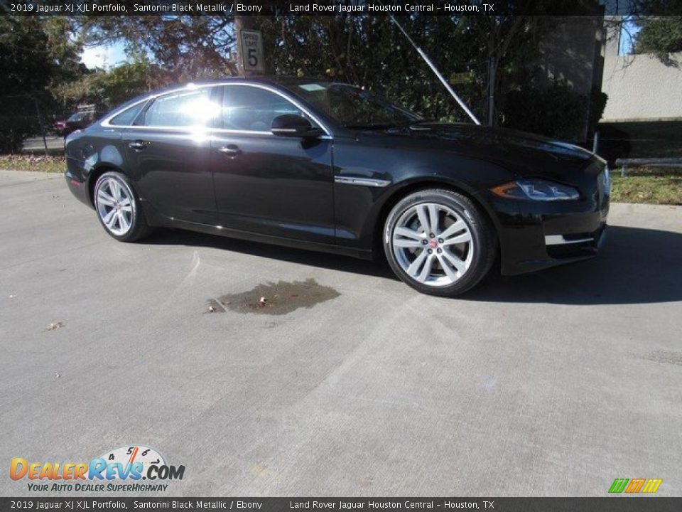 2019 Jaguar XJ XJL Portfolio Santorini Black Metallic / Ebony Photo #1