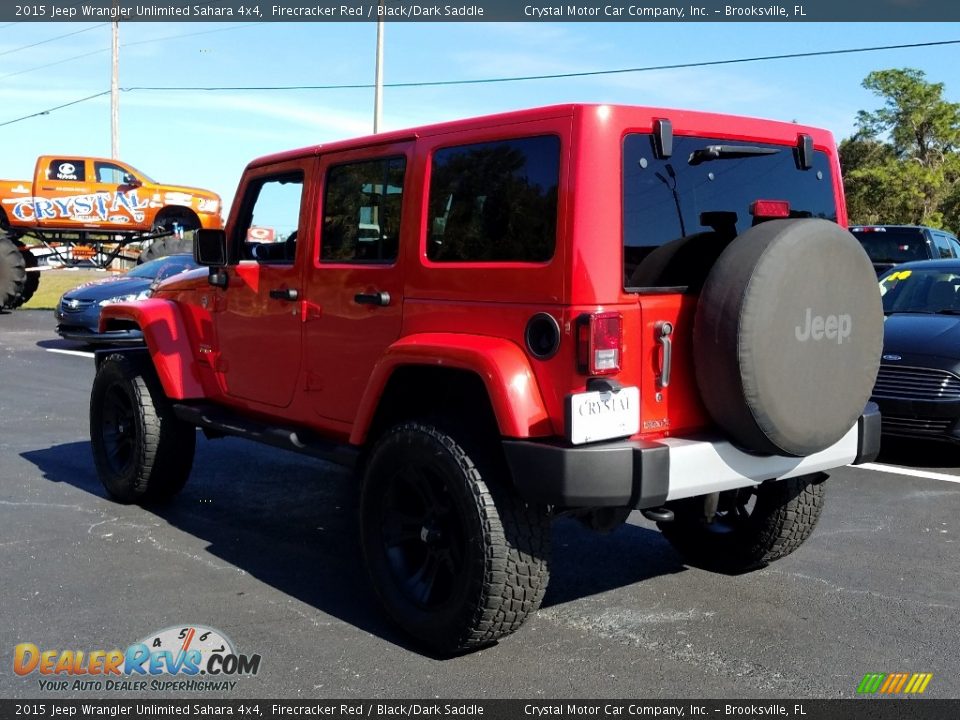 2015 Jeep Wrangler Unlimited Sahara 4x4 Firecracker Red / Black/Dark Saddle Photo #3