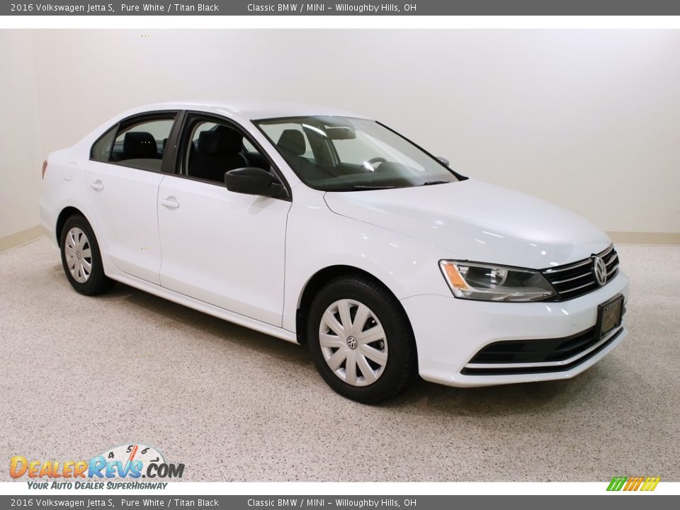 2016 Volkswagen Jetta S Pure White / Titan Black Photo #1