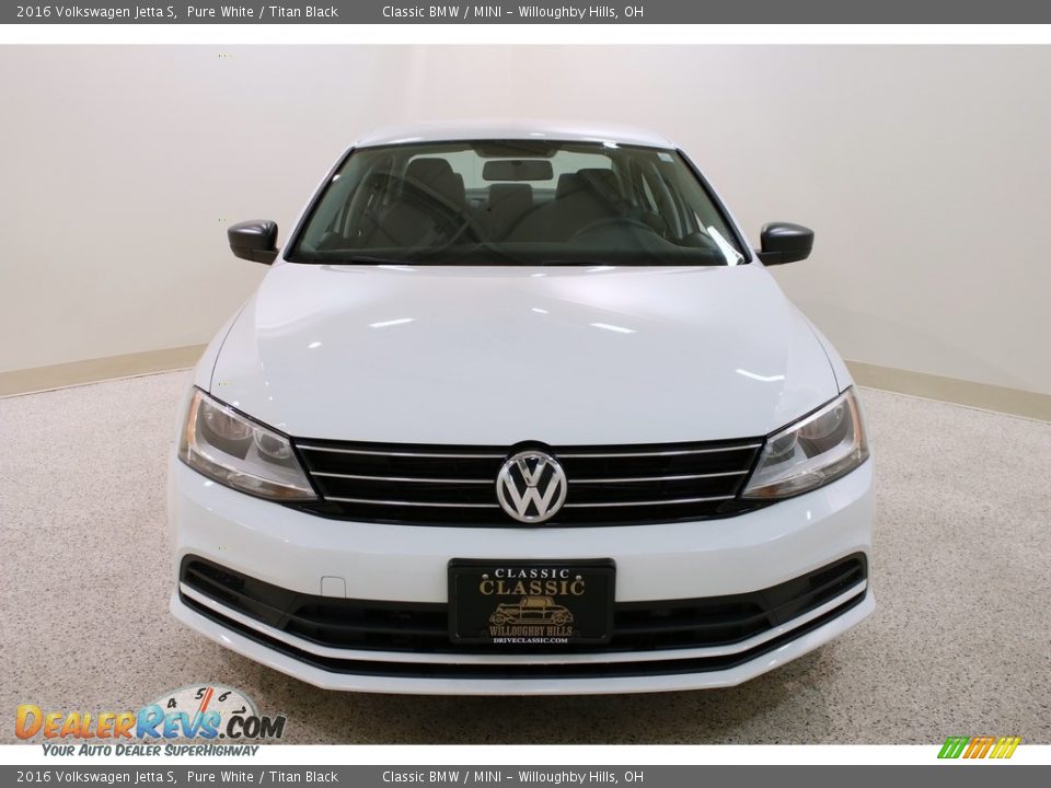 2016 Volkswagen Jetta S Pure White / Titan Black Photo #2