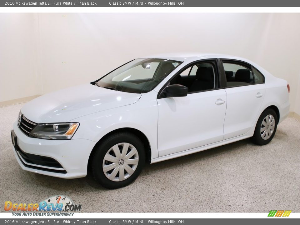2016 Volkswagen Jetta S Pure White / Titan Black Photo #3