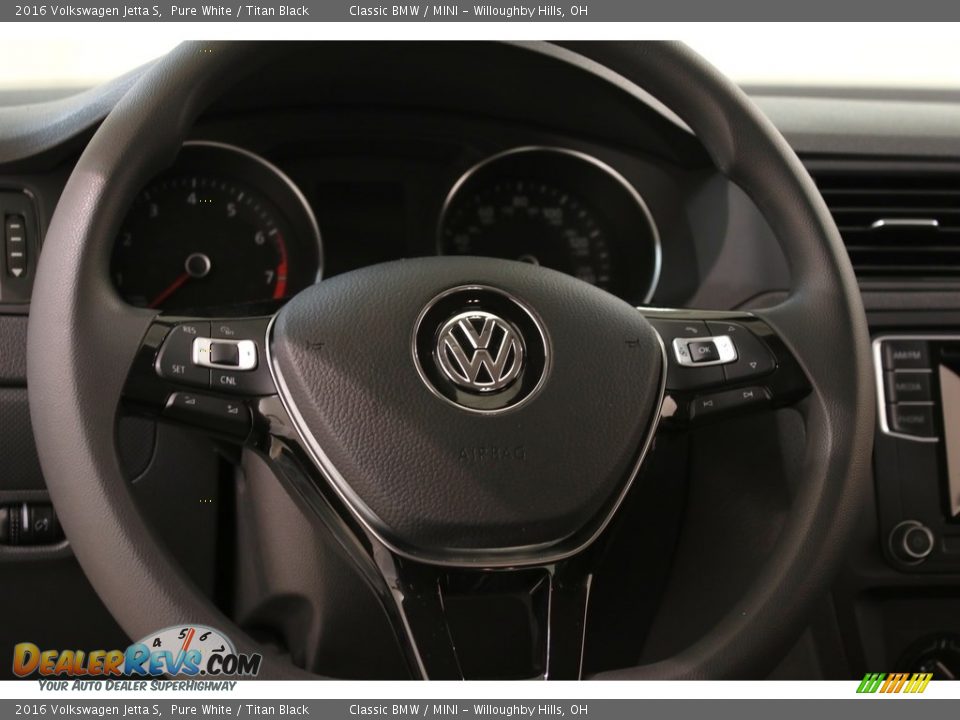 2016 Volkswagen Jetta S Pure White / Titan Black Photo #6