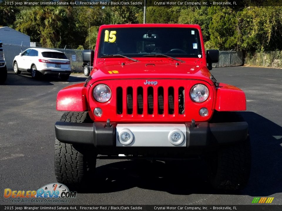 2015 Jeep Wrangler Unlimited Sahara 4x4 Firecracker Red / Black/Dark Saddle Photo #8