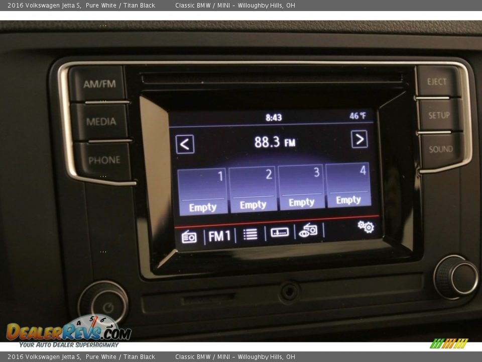 2016 Volkswagen Jetta S Pure White / Titan Black Photo #9
