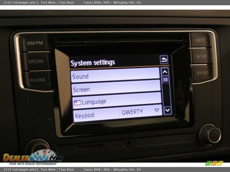 2016 Volkswagen Jetta S Pure White / Titan Black Photo #11