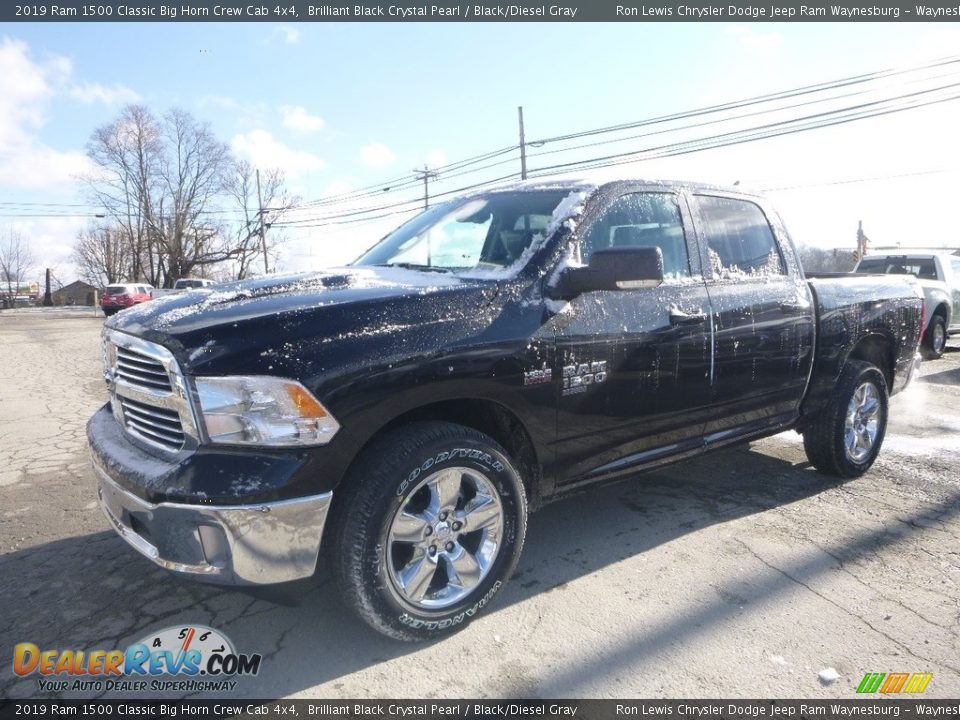 2019 Ram 1500 Classic Big Horn Crew Cab 4x4 Brilliant Black Crystal Pearl / Black/Diesel Gray Photo #1